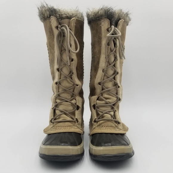 Sorel Cate The Great Tan Leather Lace Up Waterproof Duck Boots Women's Size 6 - Picture 4 of 8